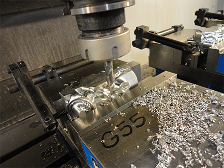 Magnesium Y blocks on the Kalitta Motorsports Haas VF-4 CNC