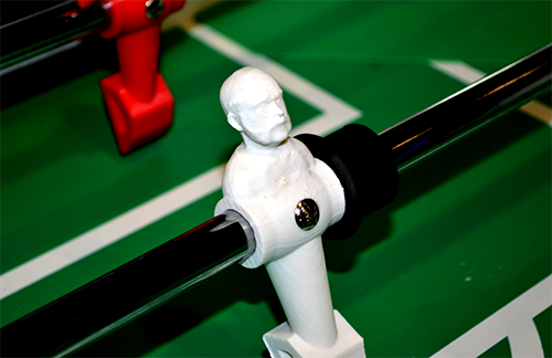 Final image of a 3D Printed foosball player